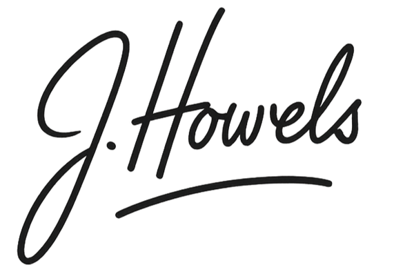Signature-style text 'J. Howels' in black on a white background
